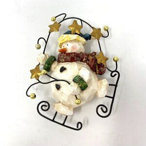 Costco Whimsical Ornament Rustic Country Farmhouse Snowman On Skis